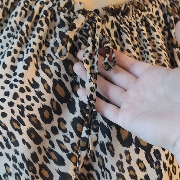 Studio A Women's Size XL 16-18 Cheetah Leopard Print Knee Length Flowy Dress - Picture 8 of 15